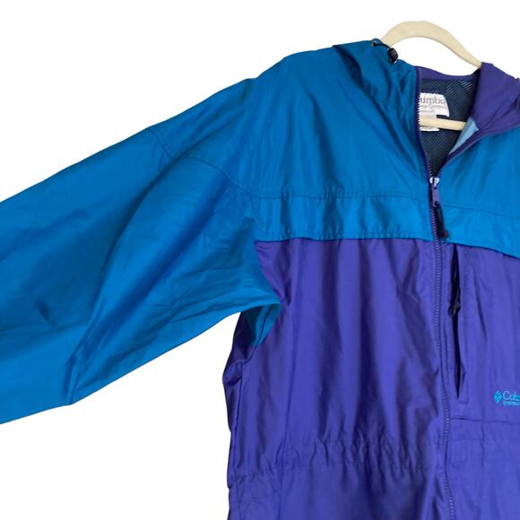 Columbia Turquoise Purple Lightweight Packable Windbreaker Parka Size Large - Picture 10 of 16